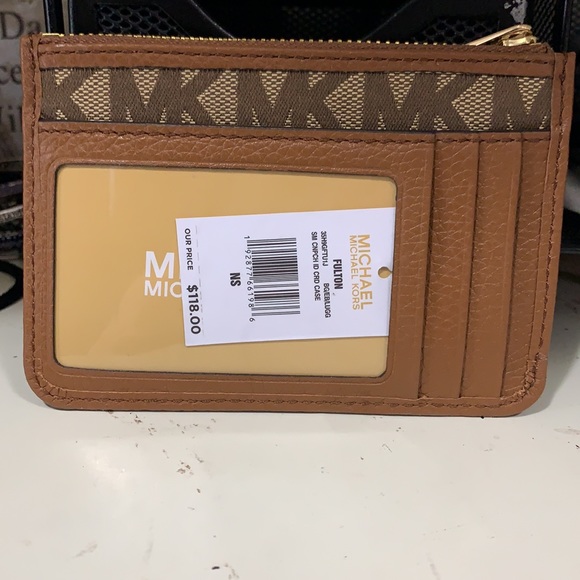 NWT MICHAEL Michael Kors Fulton SM TZ Coin purse - Picture 2 of 4